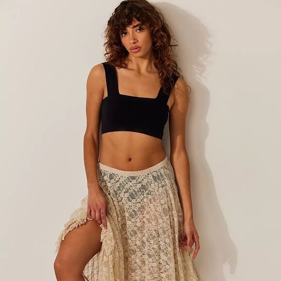 Free People Black Straight Lines Bralette Size XS/S NWOT - Picture 1 of 6